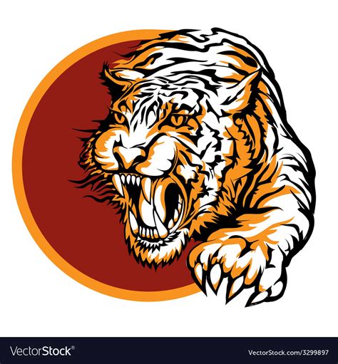 Roaring tiger logo design Royalty Free Vector Image