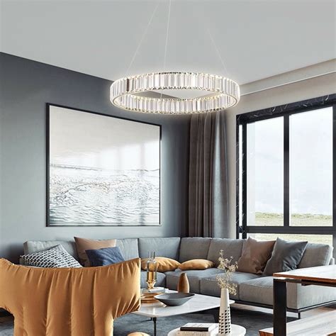 Buy Modern Large Chandelier Crystal Ring Ceiling Light Living Room ...