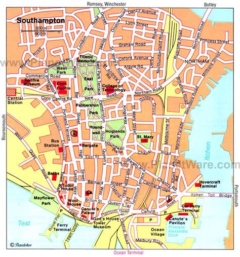 Southampton Map - Tourist Attractions | Southampton, Southampton ...