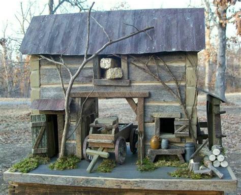 Barnwood log barn | Decorative bird houses, Homemade bird houses, Bird ...