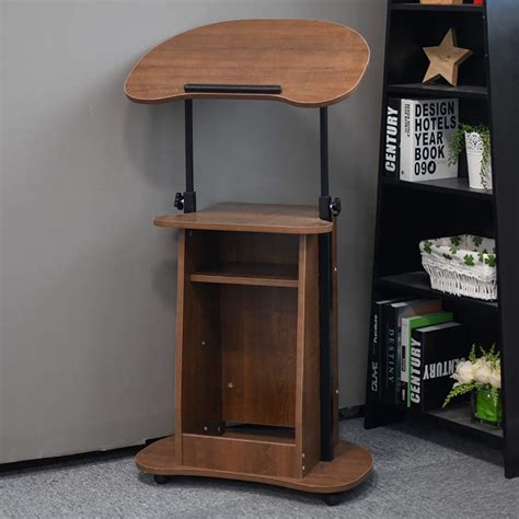 Buy Nightstand,Mobile Stand Up Desk,Rolling Height Adjustable Podium Lectern With Wheels Laptop ...
