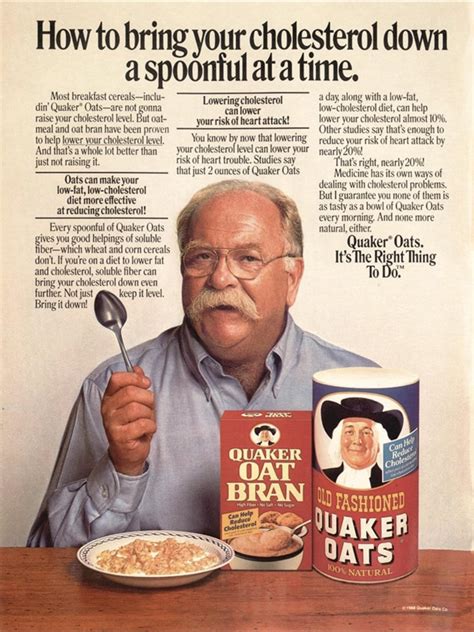 Wilford Brimley for Quaker Oats, 1988 Ad. : r/Oatmaxing