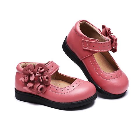 Leather Loafers With Flower Strap For Girls | LittleGuchi.com