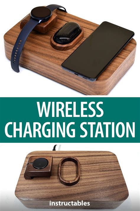 This wireless charging station can be customized to hold and charge your handheld devices. # ...