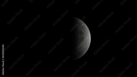 moon lunar eclipse phase on dark black background loop animation. moon ...