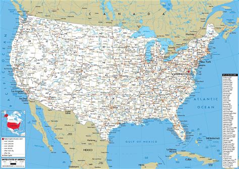Road map of USA: roads, tolls and highways of USA