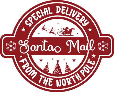 santas mail, special delivery from the north pole, christmas - free svg ...