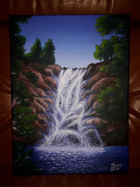 Acrylic Landscape Waterfall Painting Realistic by MaxBechtold on DeviantArt