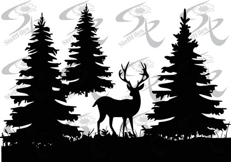 DEER Christmas Tree Svg Deer Svg Animal Silhouette SVG - Etsy UK