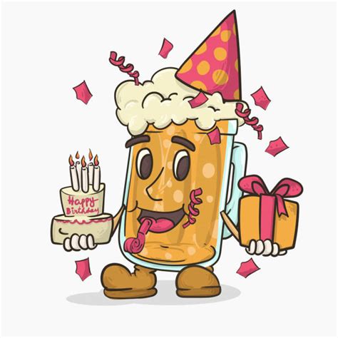 80+ Cartoon Of A Birthday Beer Stock Illustrations, Royalty-Free Vector ...