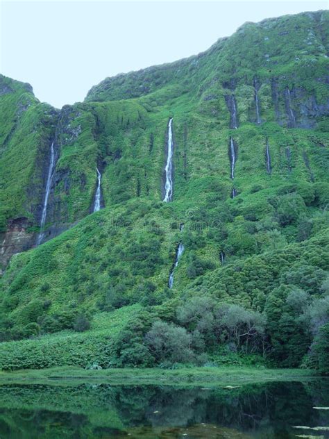 Waterfalls in Flores Island (Azores) Stock Image - Image of miguel ...