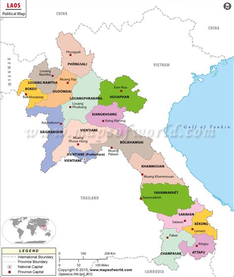 Political Map of Laos | Laos Provinces Map