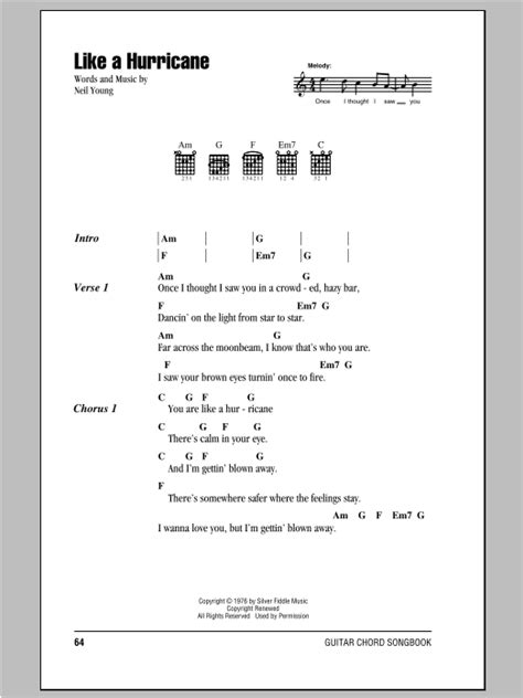 Like A Hurricane by Neil Young - Guitar Chords/Lyrics - Guitar Instructor