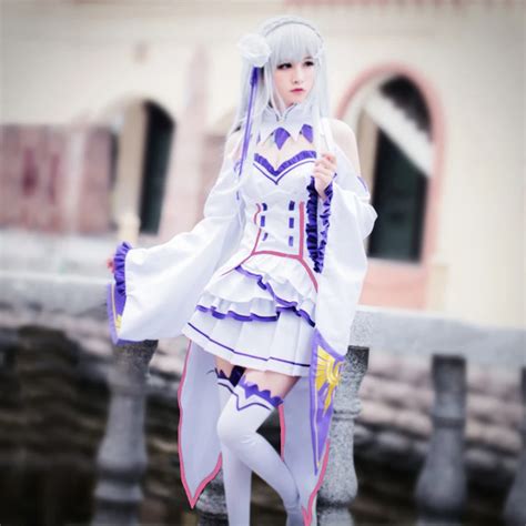 re zero Emilia cosplay costumes Japanese anime Re Zero kara Hajimeru Isekai Seikatsu clothing ...