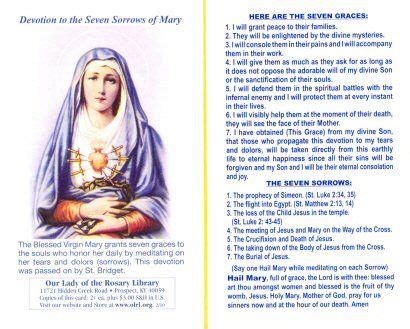 Seven Graces for Devotion to the Seven Sorrows | Prayers to mary, God ...