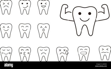 Tooth emoji icons, illustration vector Stock Vector Image & Art - Alamy