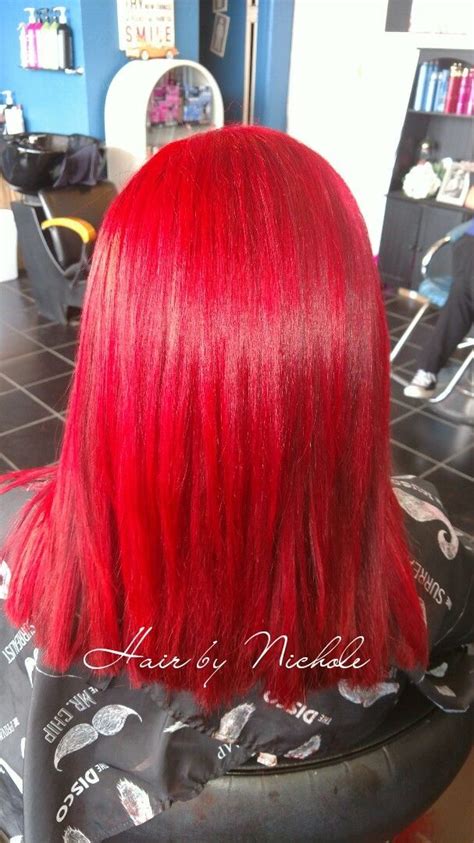 Fire engine red vivid hair color | Red hair color, Burgundy hair dye, Vivid hair color