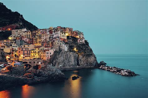 Night view of Manarola Photograph by Denis Bychkov | Fine Art America