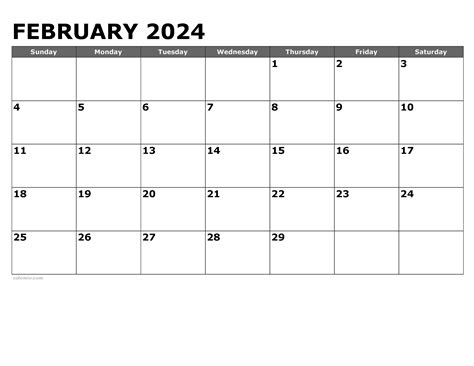 Printable Calendar 2024 Monthly February - Sonja Sisely