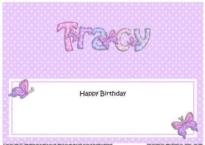 Happy Birthday Tracy Matching Large Dl Insert - CUP431272_359 | Craftsuprint