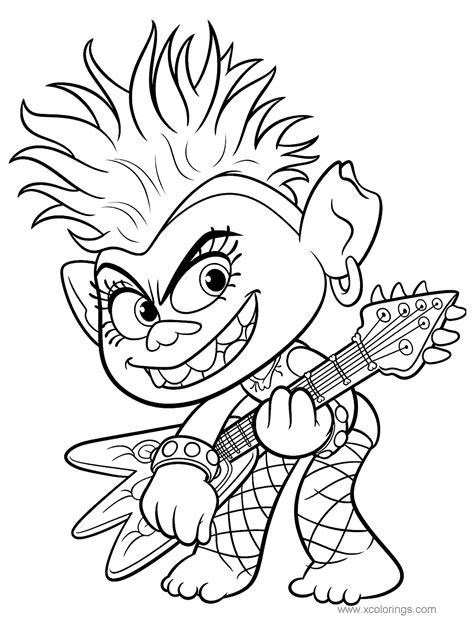 Queen Barb from Trolls World Tour Coloring Pages - XColorings.com