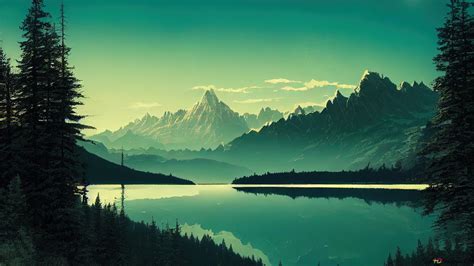 Green Lake Mountain 4K wallpaper download