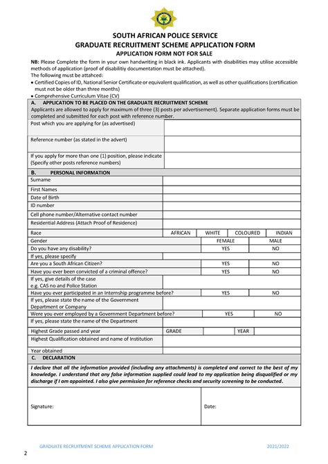 SAPS application form 2021 2022 apllication - GRADUATE RECRUITMENT ...