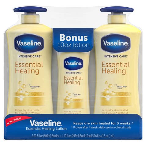 Buy Vaseline Intensive Care Body Lotion Essential Healing 20.3 oz. each ...