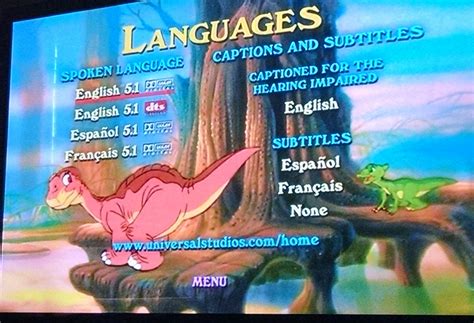 The land before time DVD menu (Languages) by FindingSerenity1998 on DeviantArt