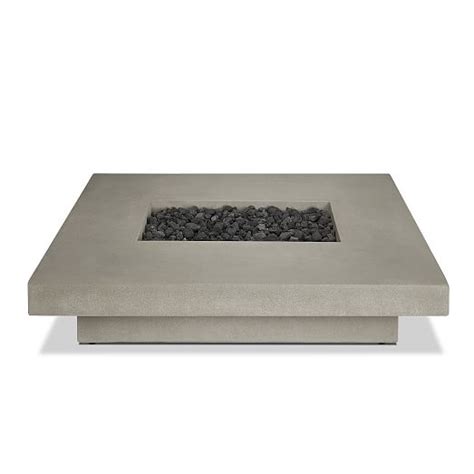 Concrete Lipped Rectangle Fire Pit Table | West Elm