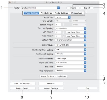 Using the Printer Setting Tool (for Mac) | Brother