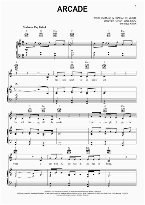 Arcade Piano Sheet Music | OnlinePianist