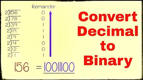 Convert decimal to binary number - YouTube