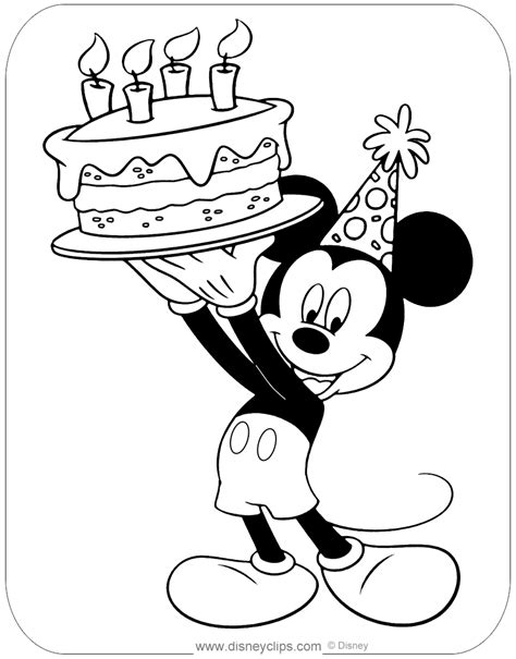 Mickey Mouse Birthday Coloring Pages | Disneyclips.com