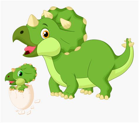 Baby Triceratops Clip Art - Cartoon Dinosaur Png, Transparent Png - kindpng