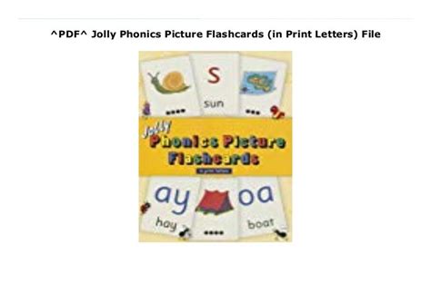 ^PDF^ Jolly Phonics Picture Flashcards (in Print Letters) File