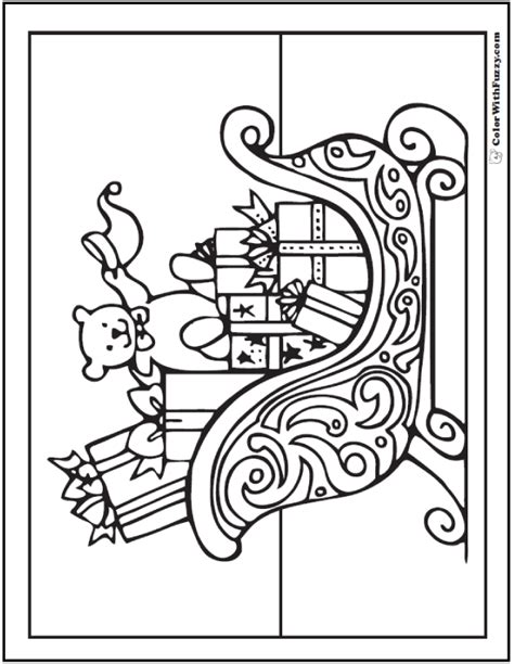 Santa In A Sleigh Coloring Pages