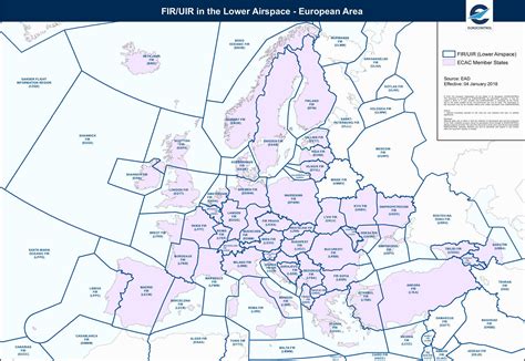 Airspace regions of Europe (FIR/UIR) : europe