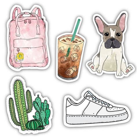 Big Moods Cool Vibes Watercolor Aesthetic Sticker Pack 5pc | Aesthetic stickers, Girl power ...