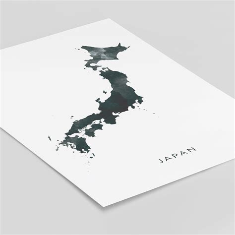 Japan Map Watercolour Print Watercolor Map Art Japan Map - Etsy UK