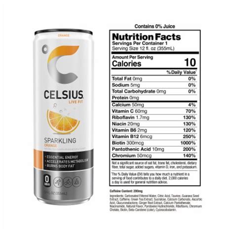 CELSIUS® Sparkling Orange Energy Drink Can, 12 fl oz - Ralphs