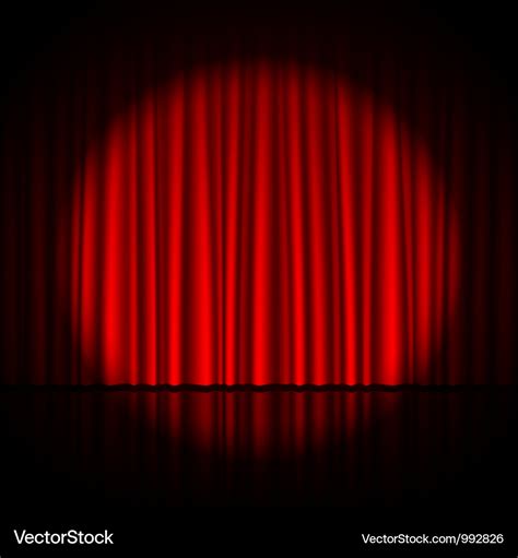 Spotlight on stage curtain Royalty Free Vector Image