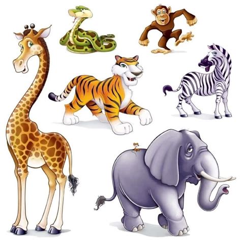 Plastic Jungle Animals Wall Decorations (Set of 6) | Jungle Theme Party ...