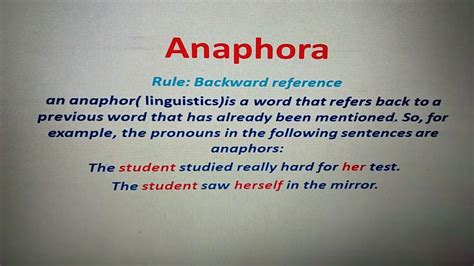 Anaphora,anaphor,definition of anaphora - YouTube