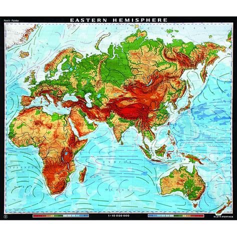 Eastern Hemisphere Physical Map