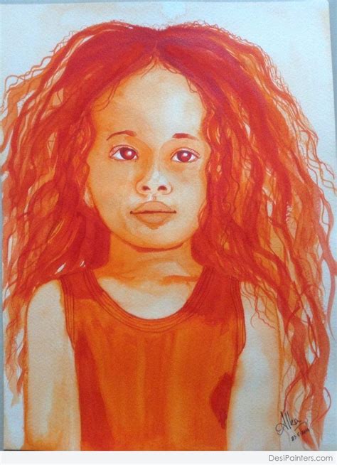 Watercolor Painting Of A Girl - Desi Painters