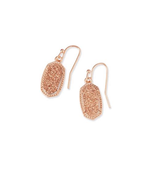 Lee Rose Gold Drop Earrings in Rose Gold Drusy | Kendra Scott