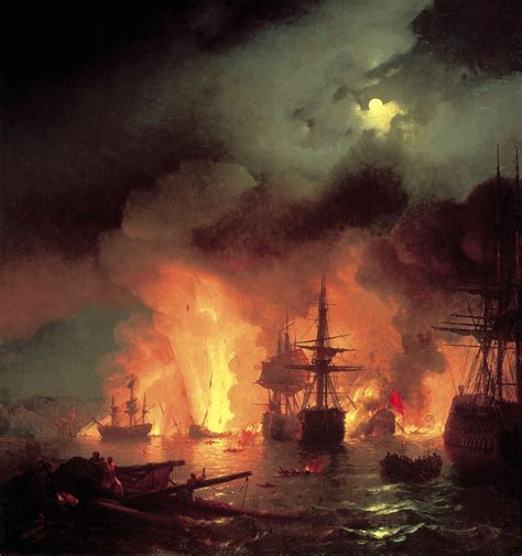 La Batalla de Chesma (1848) Iván Aivazovsky