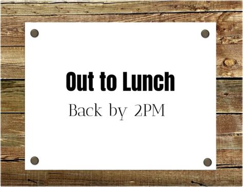 FREE Editable and Printable Out to Lunch Sign | Instant Download