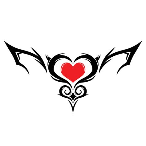 tribal womb tattoo vector with heart 16453307 Vector Art at Vecteezy